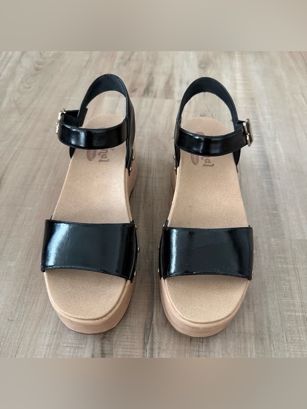 Dr. Scholl’s Women’s Black Platform Sandals with Ankle Strap, Size 9 - Picture 2 of 4